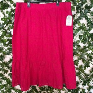 New time and tru pink midi skirt